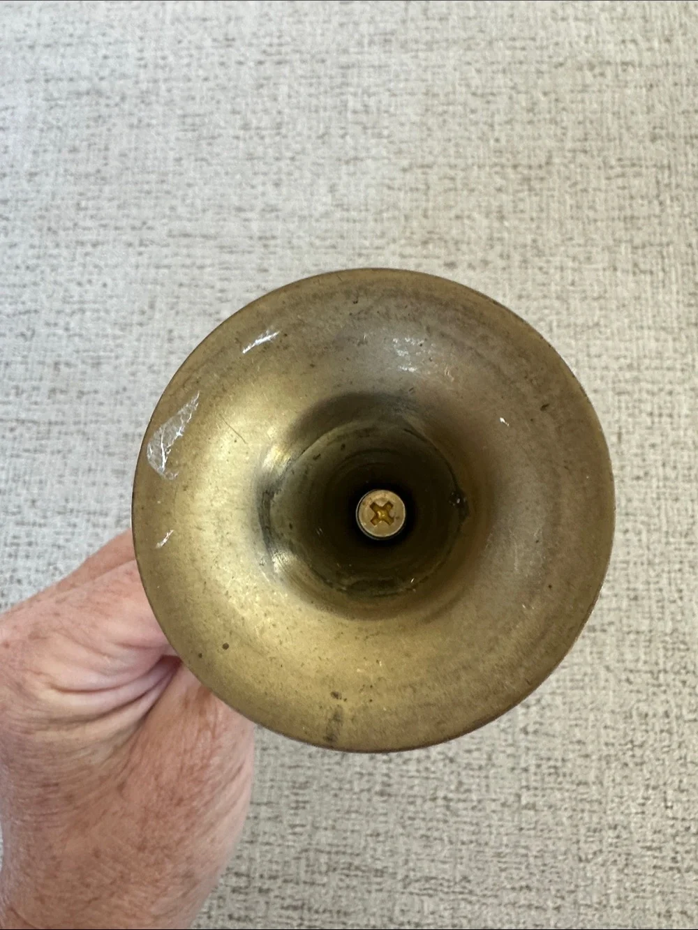 Vintage Brass Bugle Trumpet Taper Candle Holder - Solid Brass - 8”